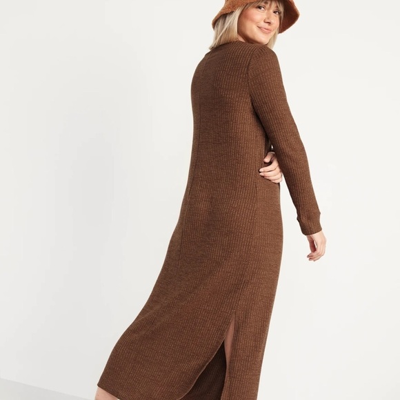 NWOT! Women's Night Owl Rib-Knit Long-Sleeve Maxi Shift Dress - Multiple - Picture 2 of 6